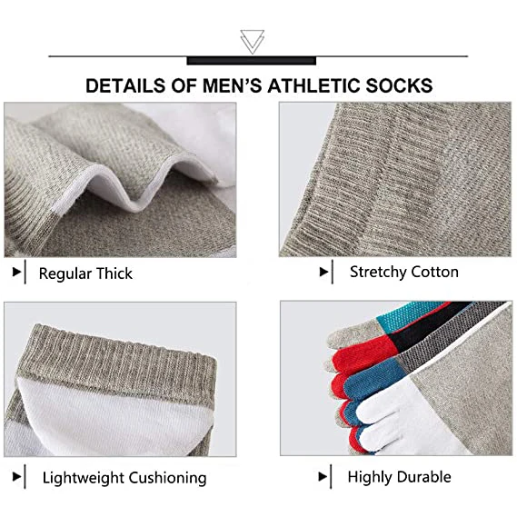 Wholesale custom logo 5 toe sock cotton five toe socks five finger socks