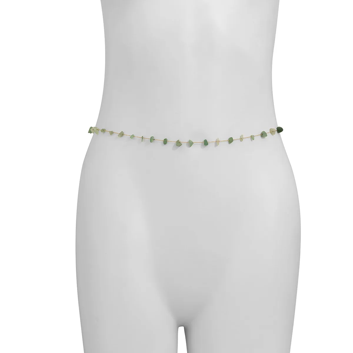 Free  shipping  Single Layer Metal Thin Chain Body Chain Simple Beach Sexy Gravel Braided Waist Chain Women