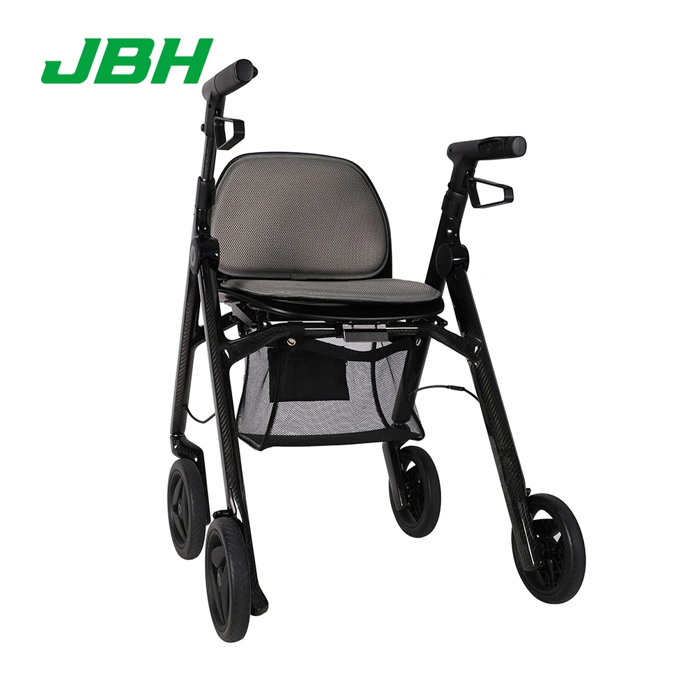 High Quality carbon fiber adult Rollator Walker With seat