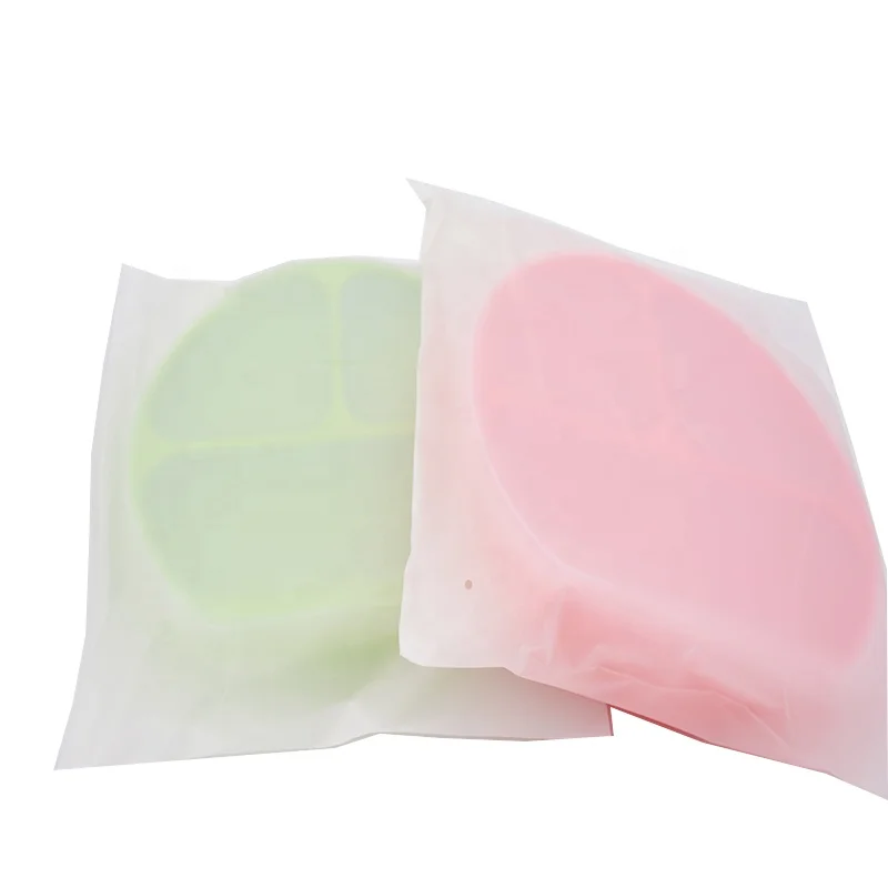 Baby Cutlery Silicone Suction Cup Learning to Eat Training Complementary Food Compartmented Tray