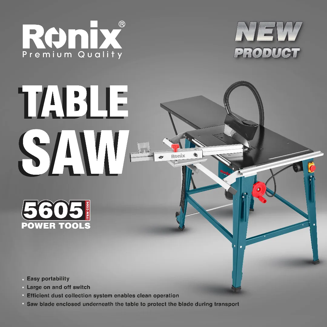 Ronix 5605 240v 2950RPM high quality sliding and portable table saw wood cutting machine woodworking
