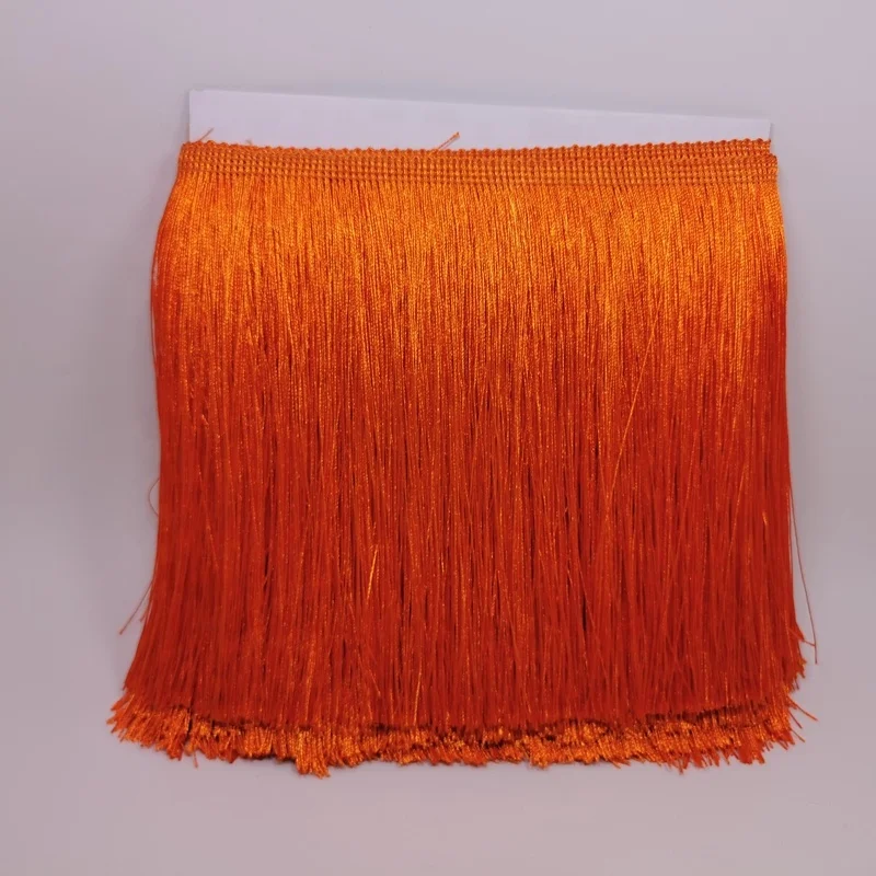 Wholesale 20CM Shiny Polyester Silky Chainette Lace Fabric Fringe Trim for Dancing Dress