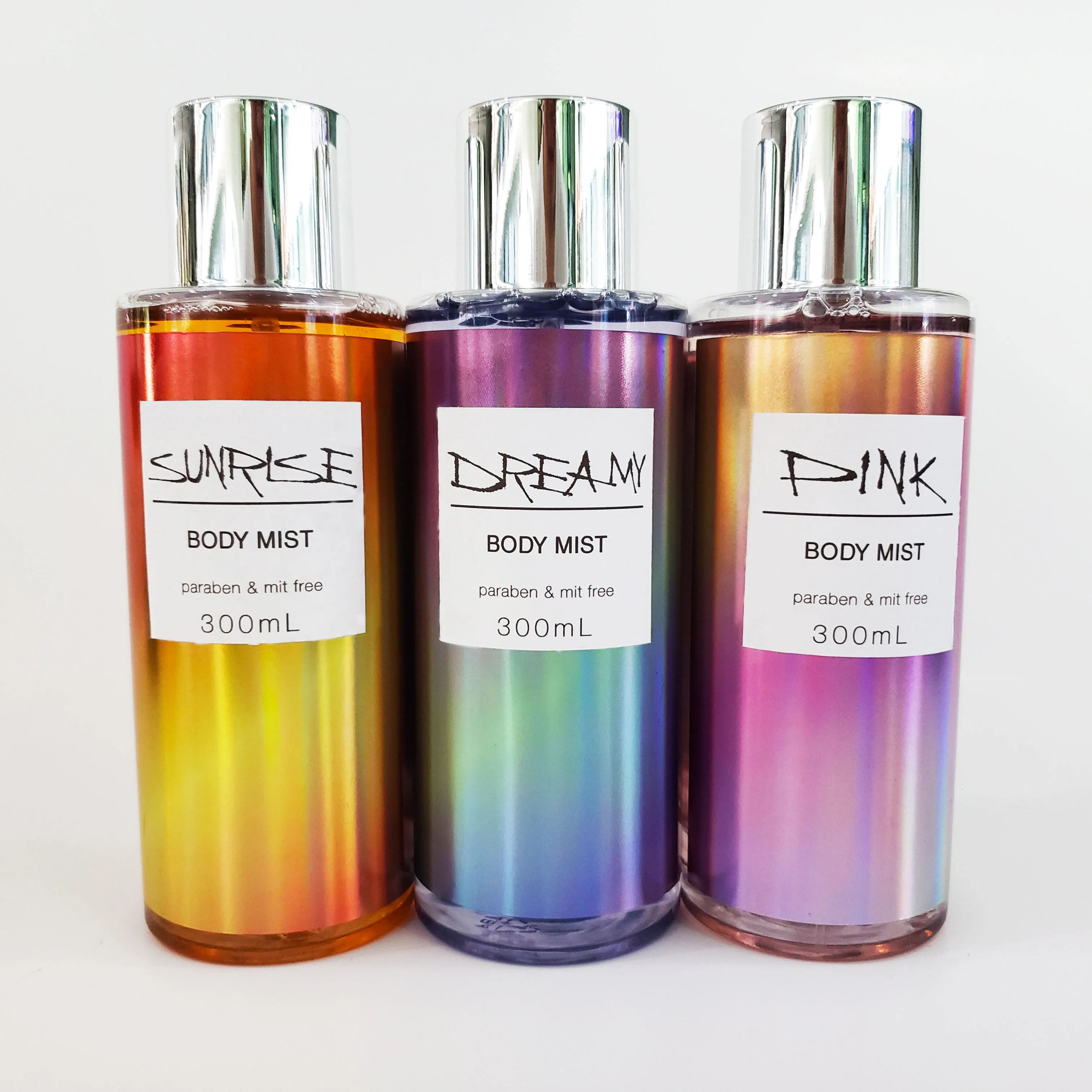 
OEM Private Label Customized Holographic Woman Perfume Bath And Body Works Mist Body Fragrance Spray Moisturizing Body Mist 