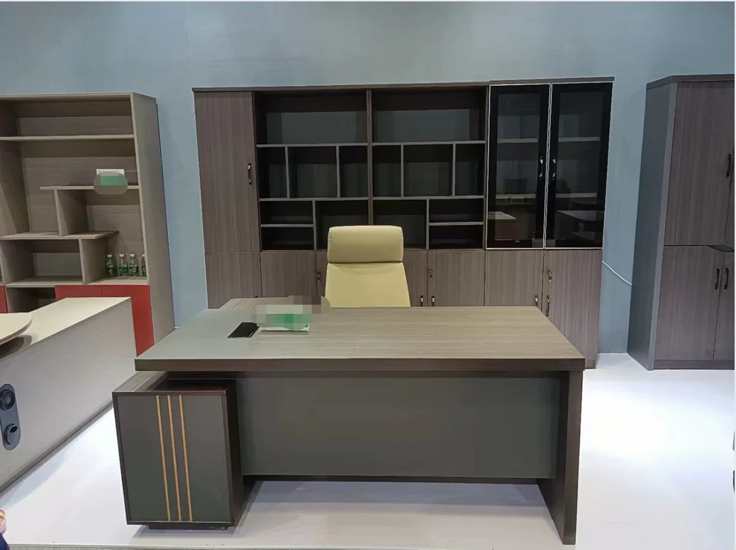Custom Luxury Office Modern Executive L Shape Wooden Furniture Wood Computer Office Desk with Drawers
