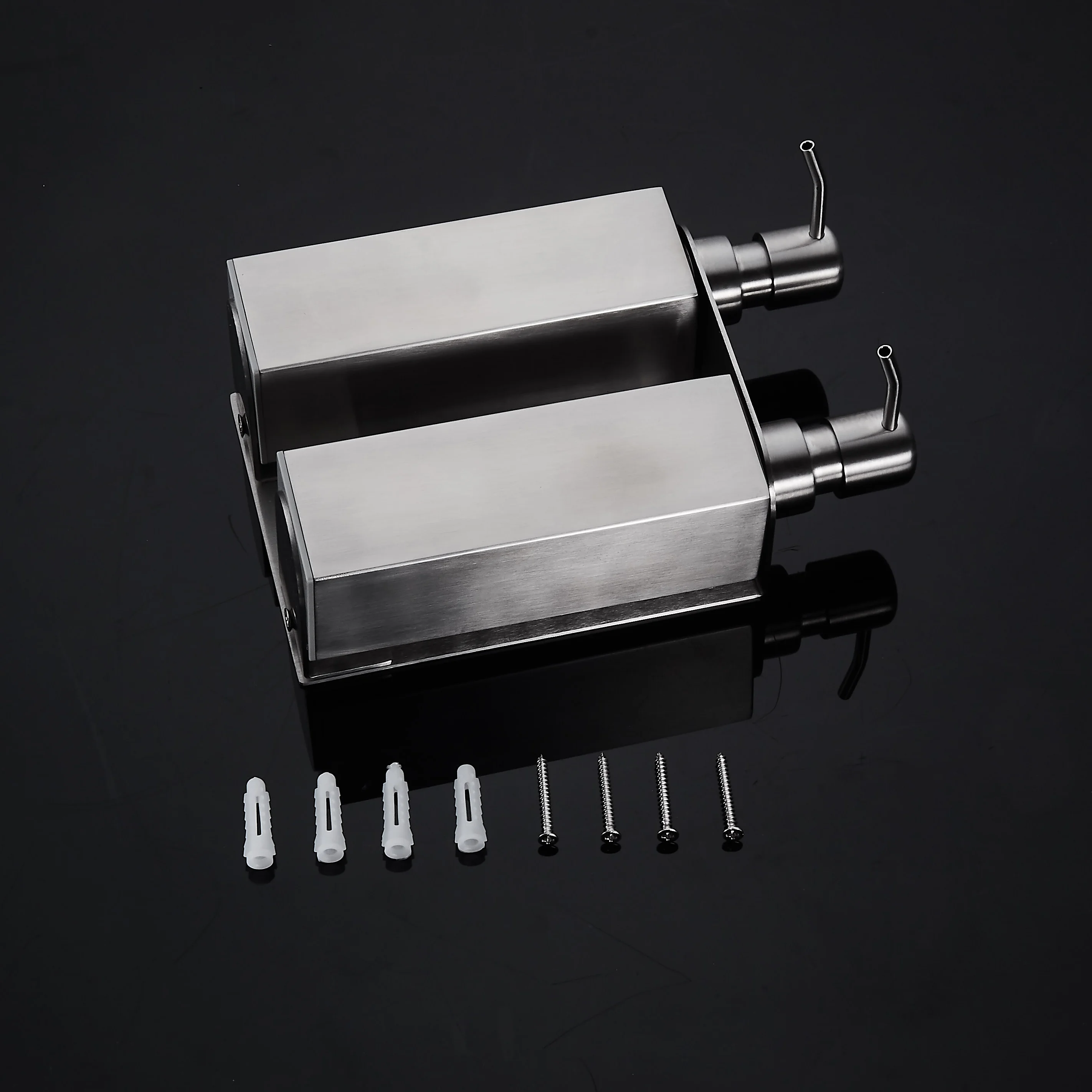 Modern Stainless Steel 2-in-1 Shower Hand Liquid Soap Dispenser and Pump Set Wall-Mounted Bathroom Accessories