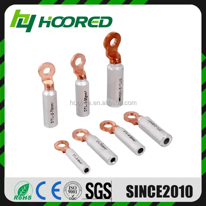 DTLD 2 Holes Bimetal Aluminium Copper Cable Ferrule Made in China Bimetal Cable Lug and Ferrules for High Voltage