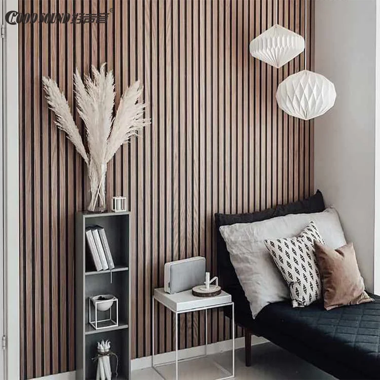 GoodSound Soundproofing Akupanel Wooden Slatted Oak Acoustic Wood Wall Akustik Panels for Interor Wall