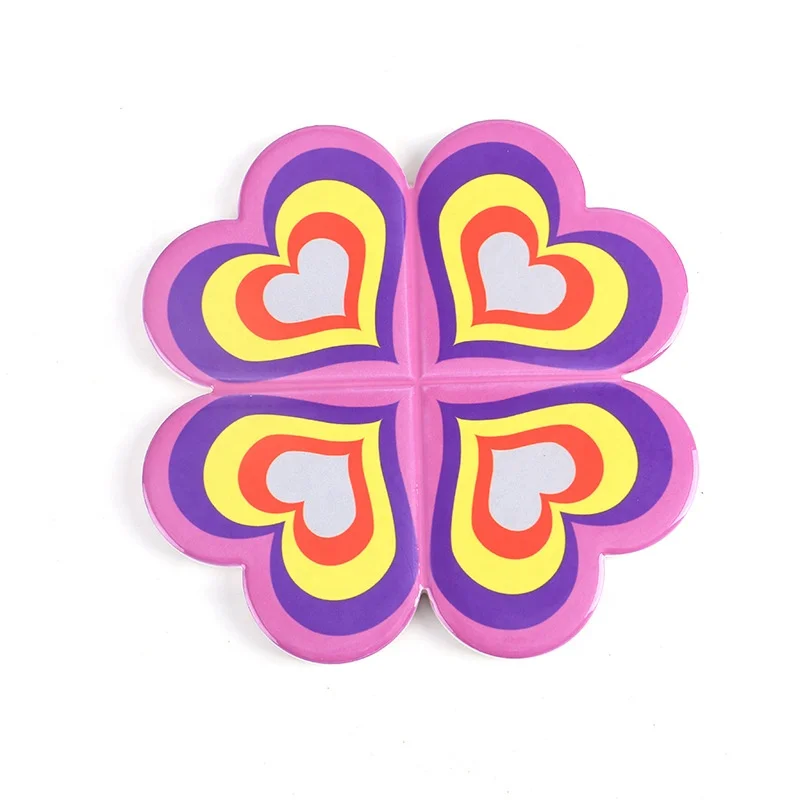 Creative four-leaf clover placemat ceramic pot mat Home daily kitchen love printed bowl mat kitchen cork table mat