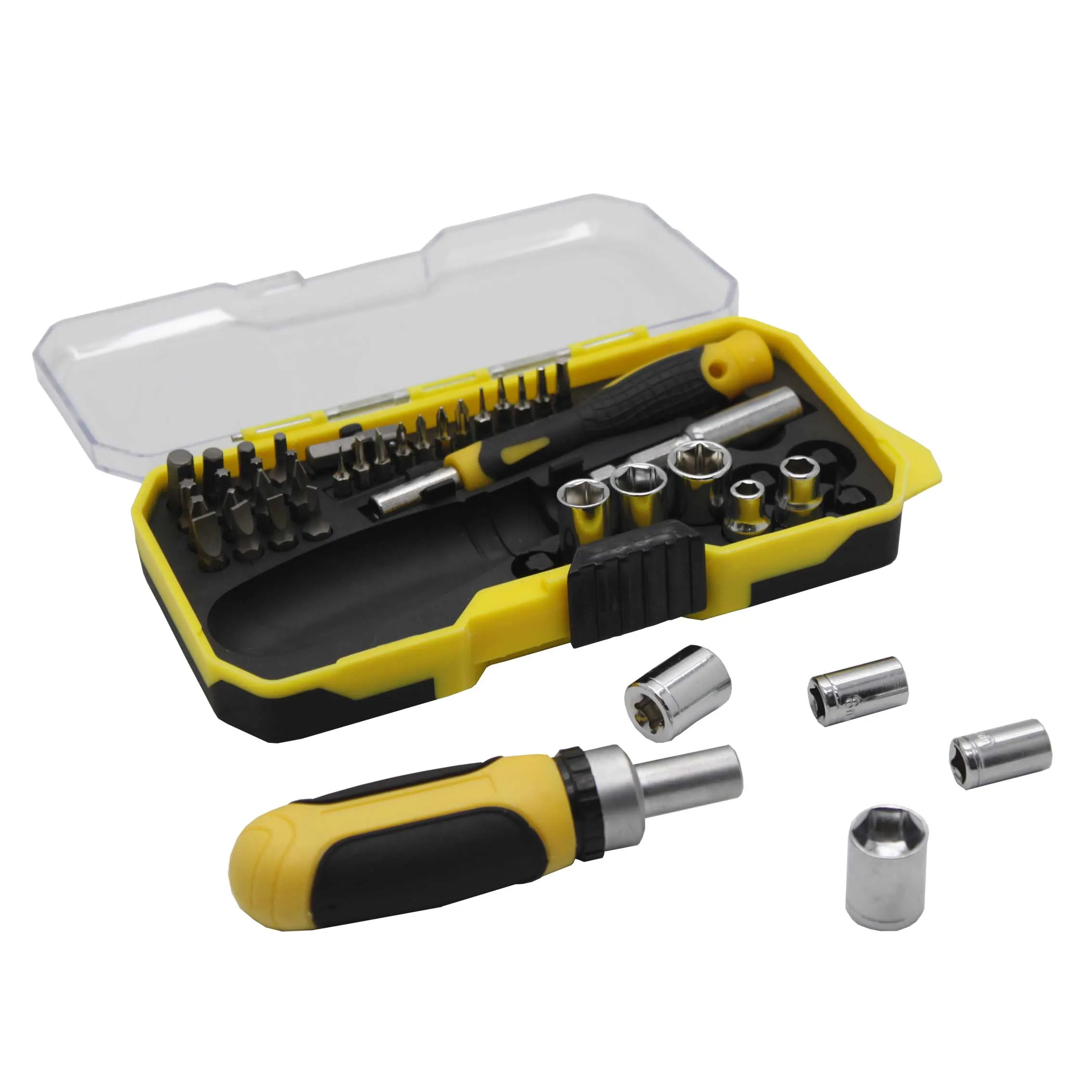 Hot Selling 41pcs Transparent Box Household Tool Set Car Repair Socket Bits Combination Tool Kit Made In China Vde
