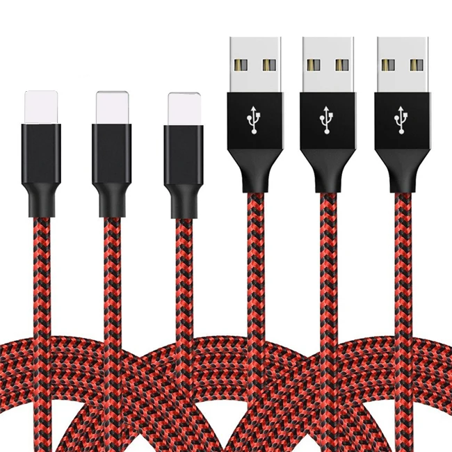 For iphone usb cable Nylon Braided 2.4A Fast Charging USB Cable  For Iphone 13 12 11 For IPhone Data Charging Cable