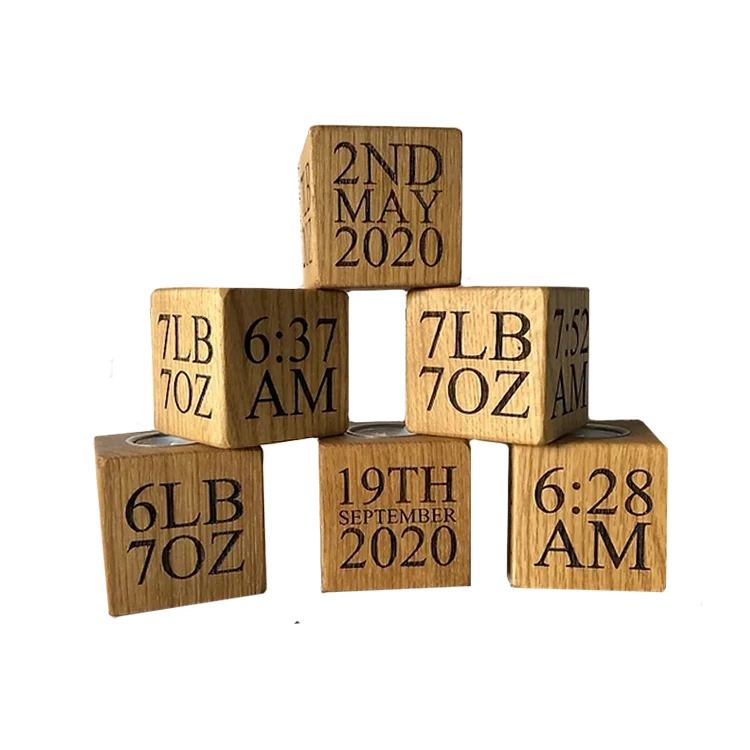 Custom Multi Kinds Wooden Baby Milestone Blocks For Baby Photography