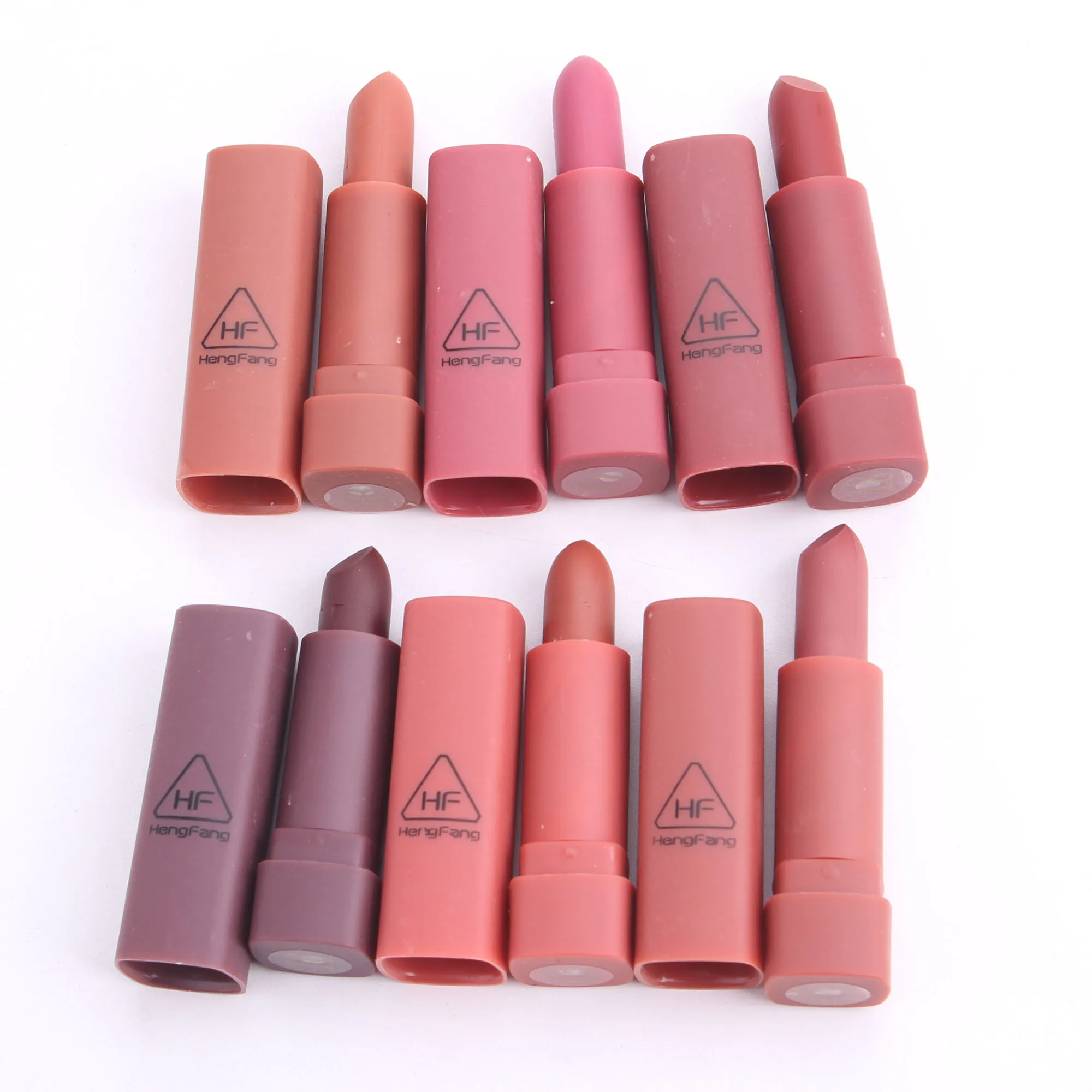 Ready To Ship 6 pieces hengfang Mini Matte nude red Vegan lipstick Pumpkin organic woman Lipstick Set for girls