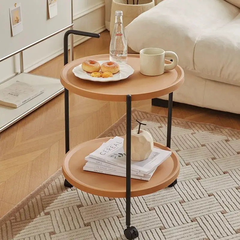 New Coffee Table Metal Nordic Living Room Furniture Set Oak Round Black Bed Wood Modern Luxury Side Coffee Tea Accent End Tables