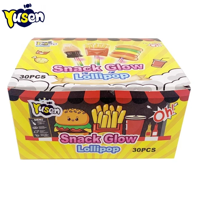 Cola-Shaped Hard Candy Lollipop with Glow Light Fruity Flavor Cola Fruit Combination Wholesaler Confectionery Made with Sugar