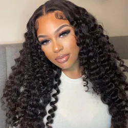 XBL Hair New Arrival Deep Wave Human Hair Virgin Brazilian Full Lace Wig With Baby Hair