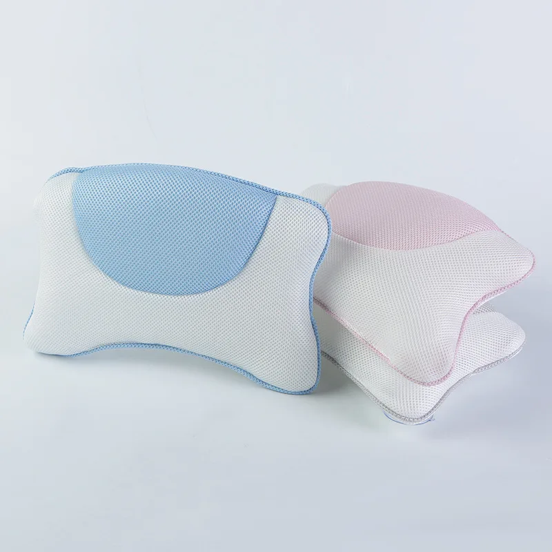 Eco-friendly Spa for Neck Head Back Support Thick Bath Cushion with 4 Suction Cups Bathtub Pillow for Tub