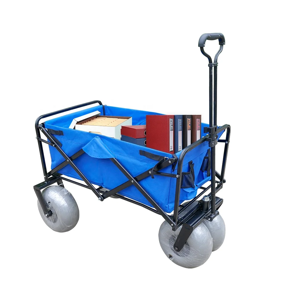 
Garden Steel Frame Camping Cart Trolley hand truck collapsible Canopy Utility Travel folding beach wagon 