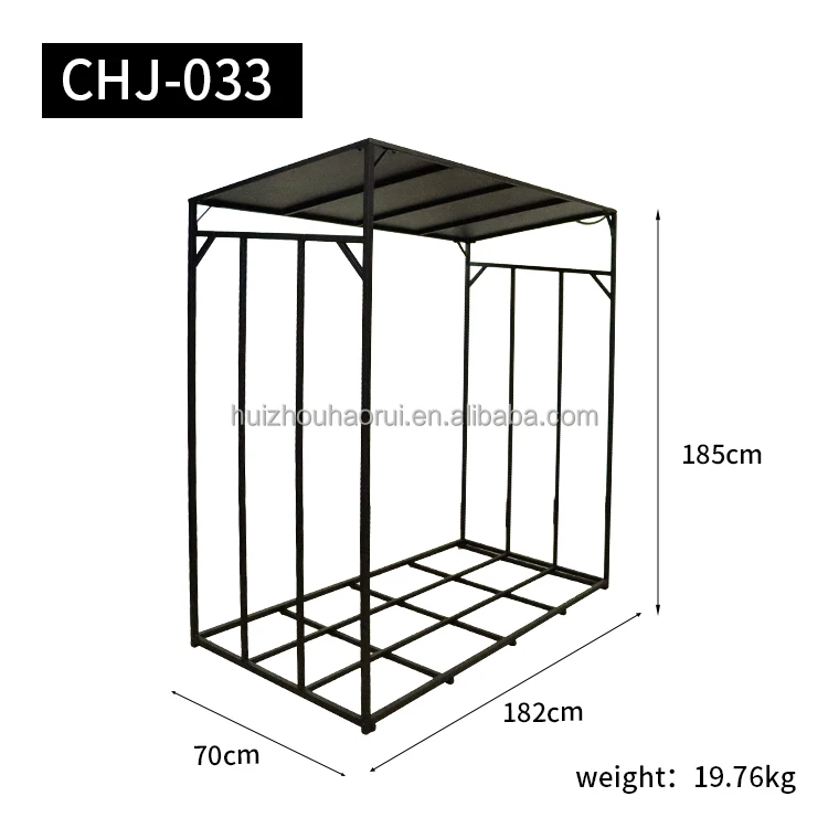 Sturdy Morden Metal Firewood Shelf Wood Storage Log Holder Firewood Rack With Roof