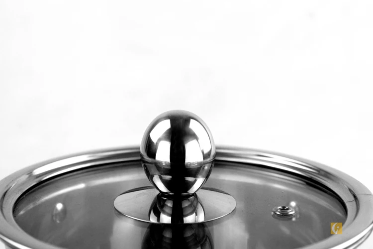 
double handle glass cover 201 stainless steel double bottom small stockpot personal hot pot 