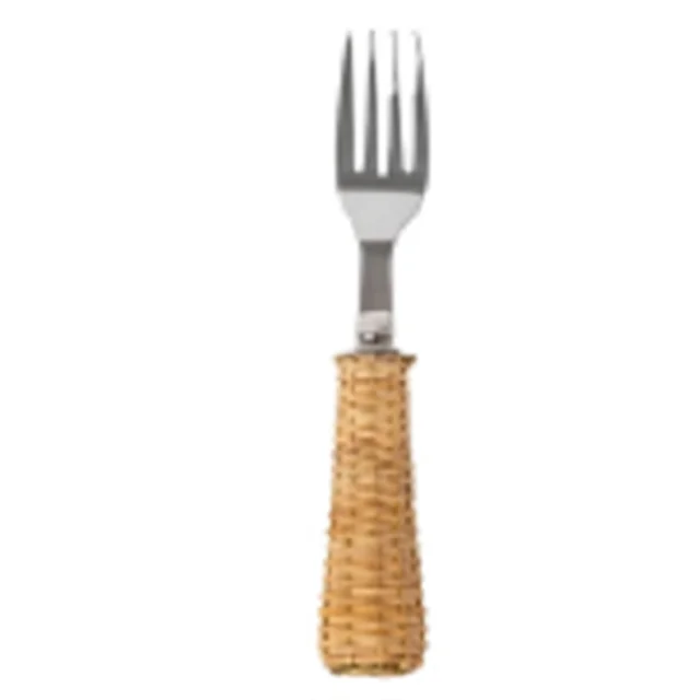 Custom Stainless Steel Knife And Fork Cutlery Process Creative Bamboo Rattan Handle Tbleware Set
