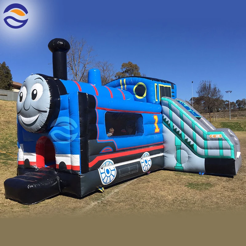 Поезд прыгать дом надувной батут с изображением паровозика Томаса Moonwalk отказов слайд комбо для детей