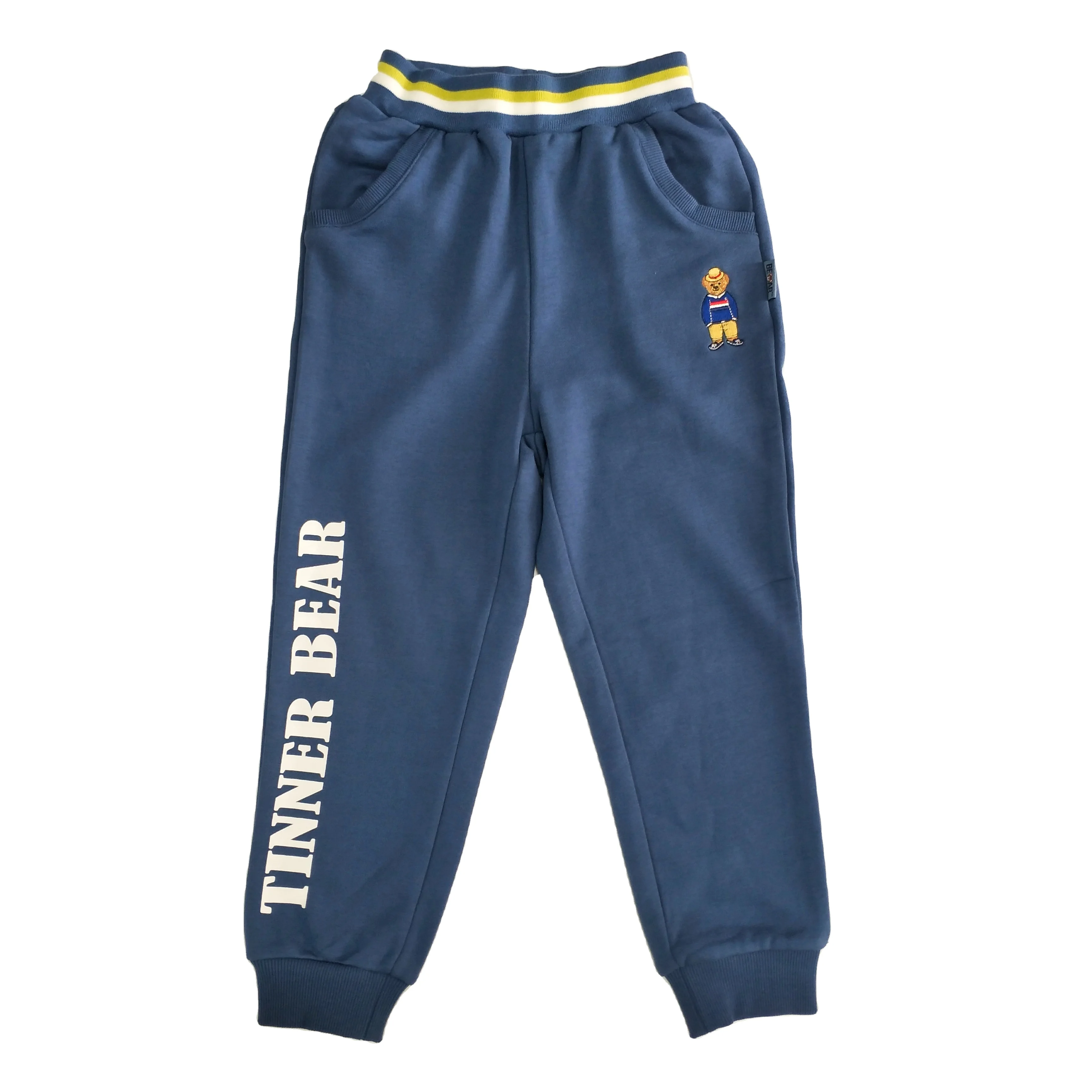 
Latest styles Comfortable Children wear 100% cotton long School Pants pure color elastic waist for boy kids 