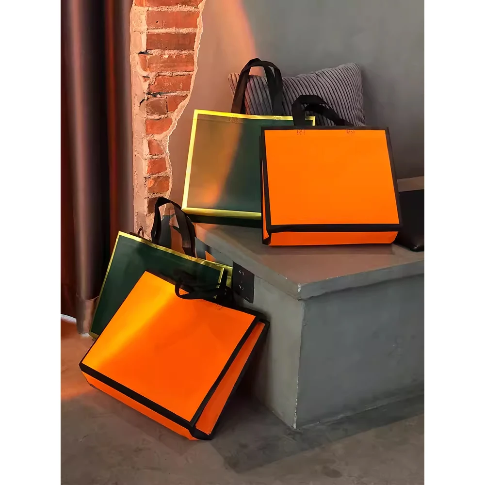 Famous Brand Friendly reusable grocery tote recycled ecobag pp bags laminated fabric shopping non woven bag with custom logo