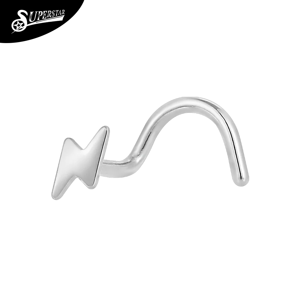 Superstar ASTM F136 titanium nose stud fashion implant grade nose nail C-shaped clip lip ring nose bone body piercing jewelry