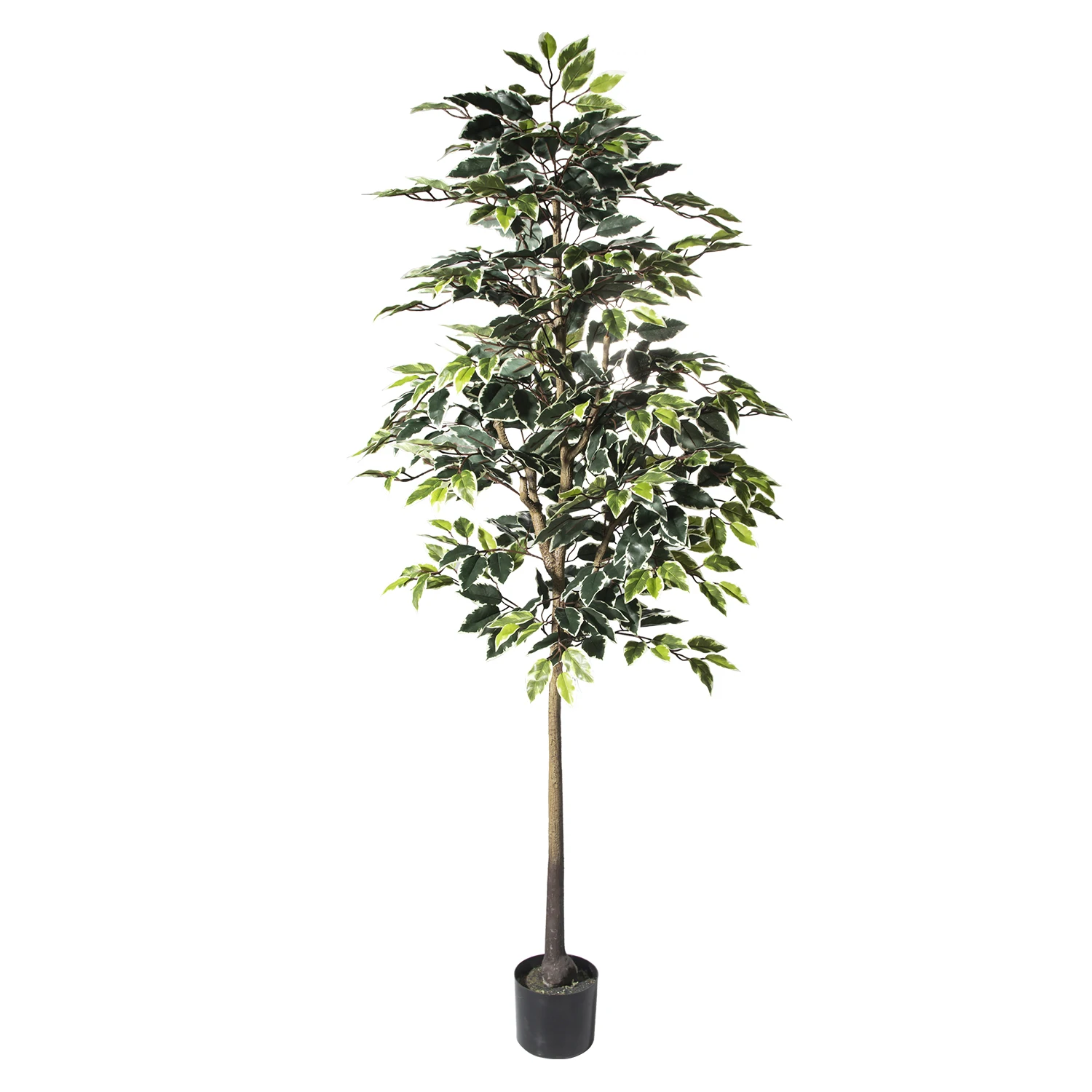 Evergreen Artificial Trees with Realistic Leaves and Trunk Topiary Faux Plant Artificial Ficus Tree for Outdoor Indoor Decor