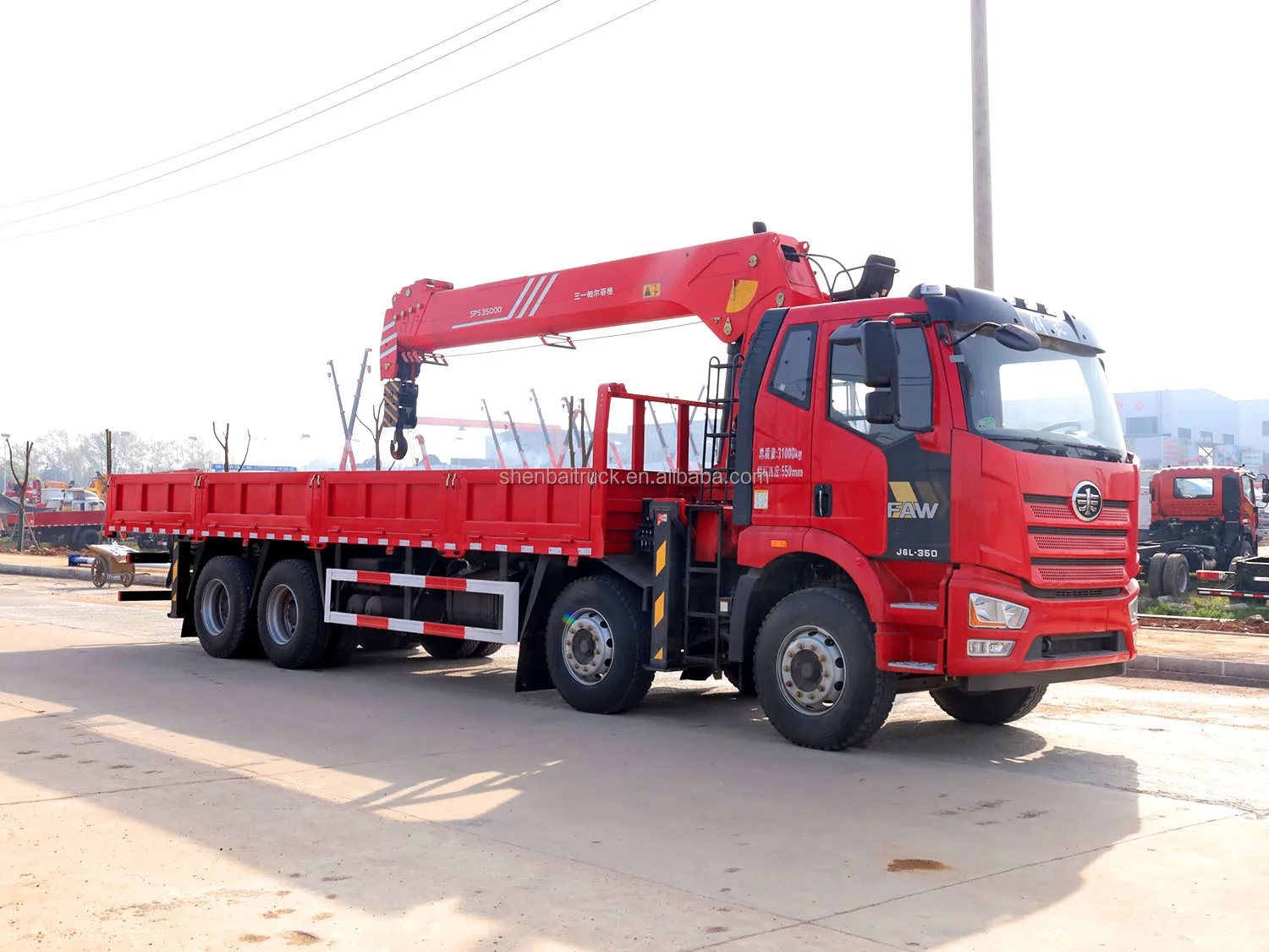 Sany Palfinger hook lift crane 10 ton 12 ton 14 ton For FAW Cargo Truck Hydraulic Telesocpic Mounted Boom Crane