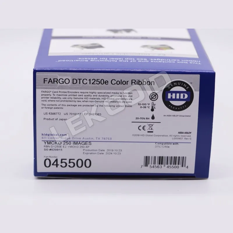 Цветная лента hidFargo 045500 для принтера Fargo DTC1250e 250 идентификационных