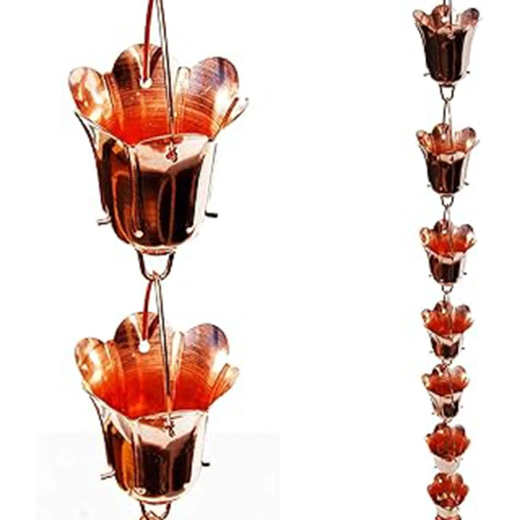 Hot selling custom size Multiple types Good Quality garden decorative rain chain