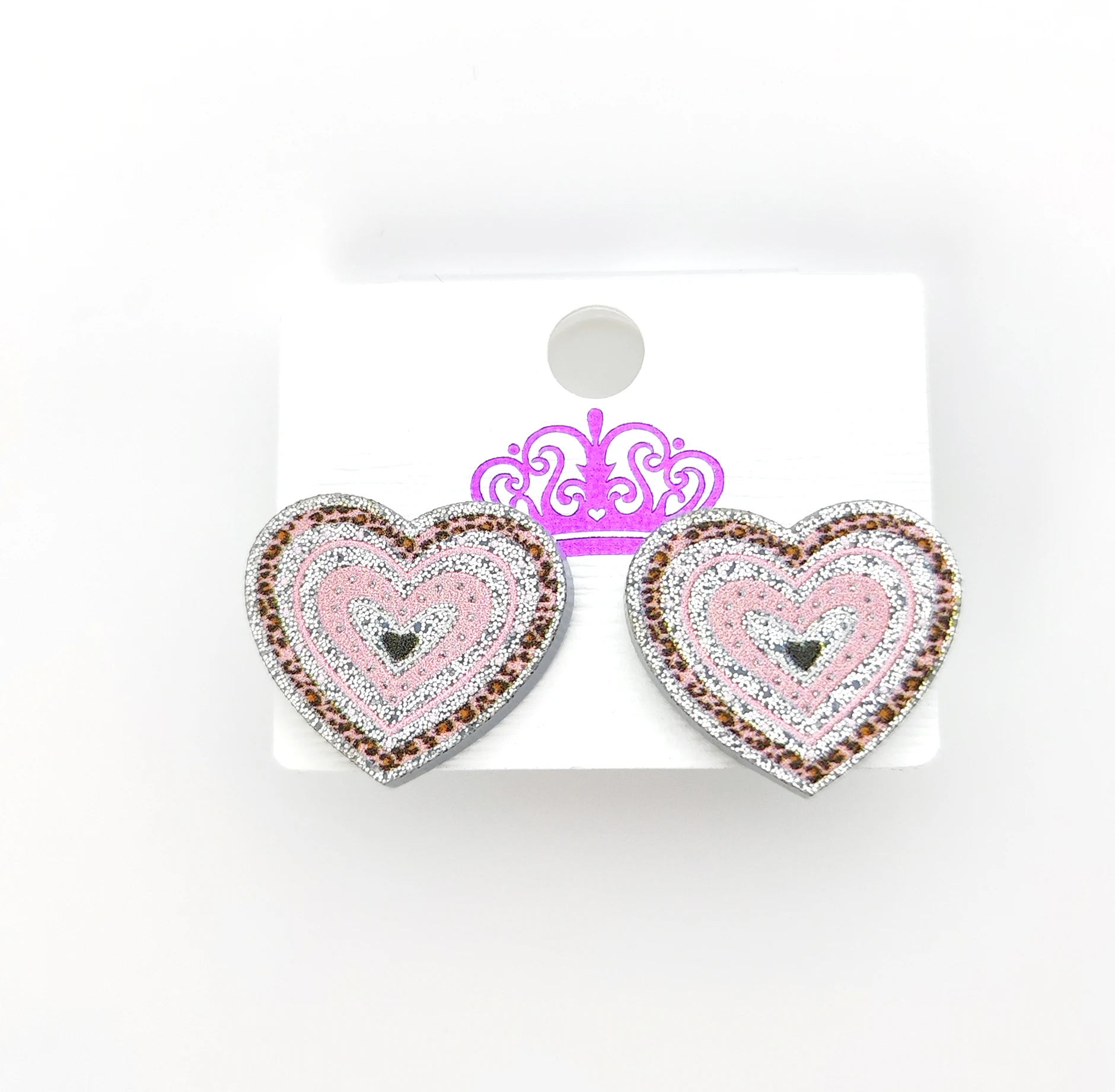 Эрс288st072 бестселлер серебряные серьги-гвоздики в форме сердца модные лазерные акриловые серьги для нее на свадьбу или День святого Валентина