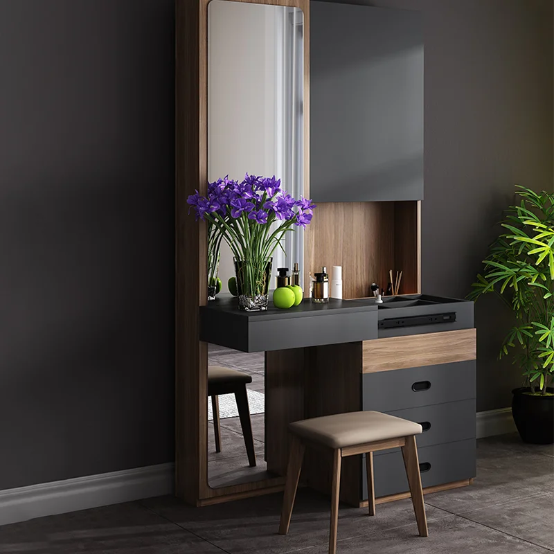 Nordic full-length mirror mini dressing table bedroom furniture dressing table console storage table with mirror