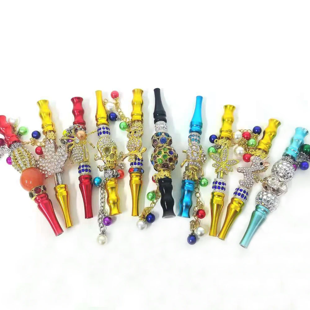 hintcan hookah tips mouthtips cigar metal luminous Diamond shisha hookah mouthpiece for smoking accessories