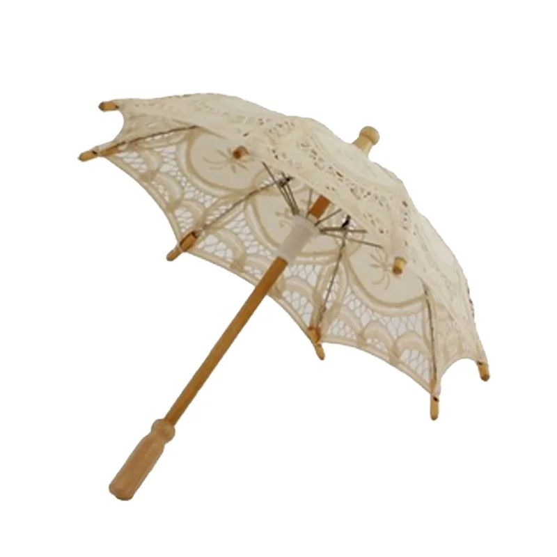 Direct Sale Hot Sale Fashion Popularity Ivory White Summer Wedding Umbrella Lace