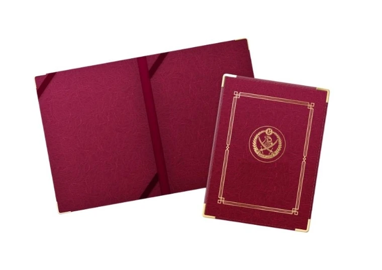 Hot Selling Pink Document Custom White Leather Certificate Holder With High Quality