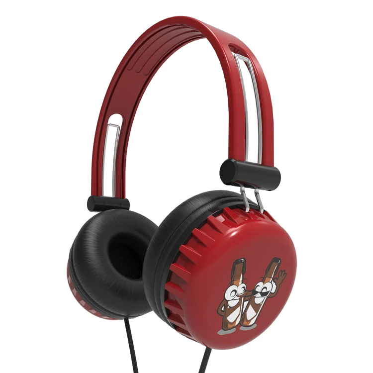 Promotional beer cover shape 40mm speaker super clear sound wired on-ear headphone for famous brands