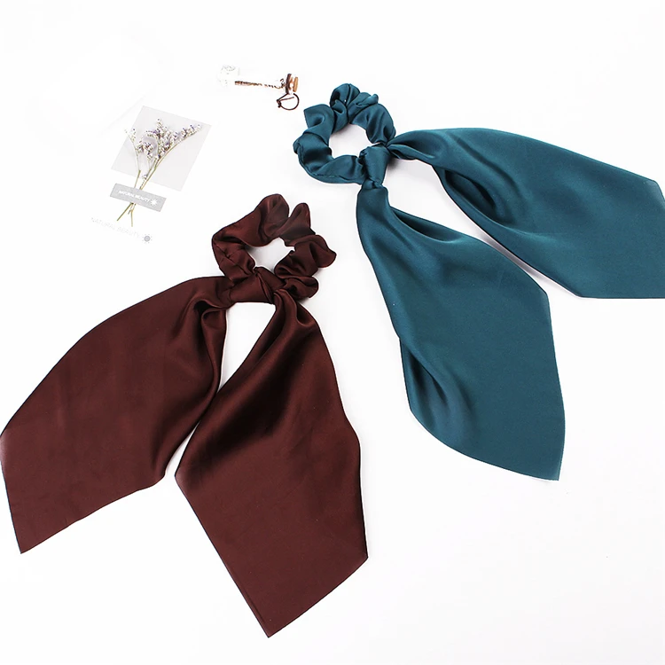 ponytail scrunchie hair ties scarf elastic hair ribbon for women bow ties scrunchies hair bands