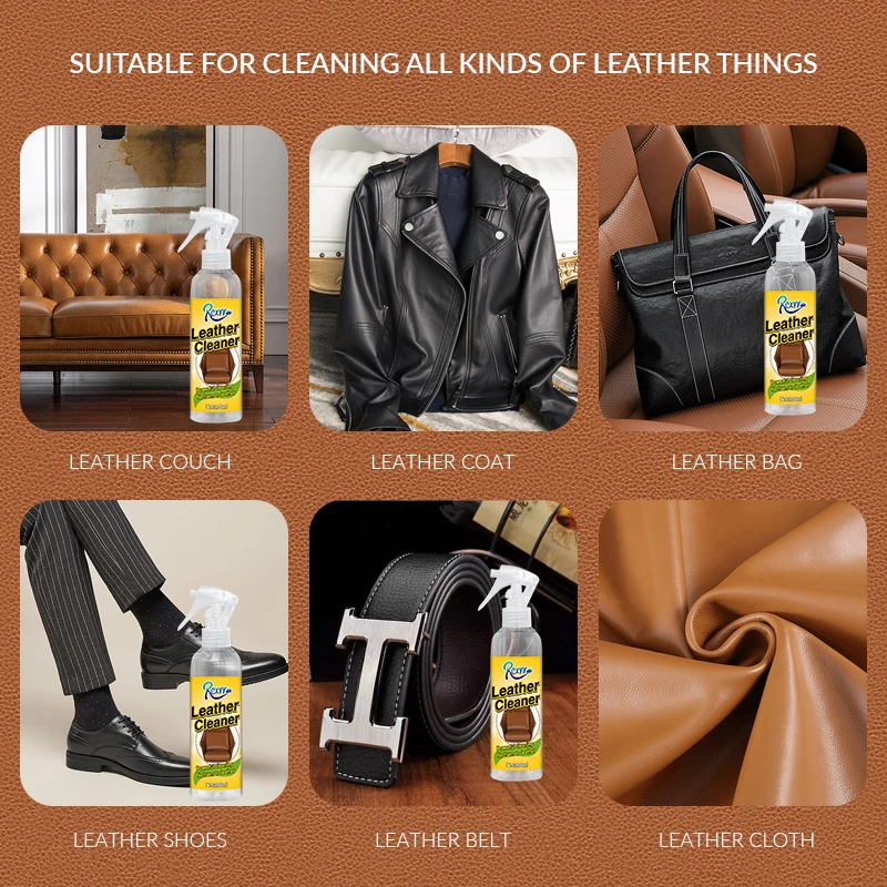 Factory Hot Selling Leather Care High Quality 100ml Portable Liquid Leather Cleaner Spray For  Leather Cleaning