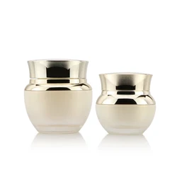Wholesale gold skin care packaging jars 20g 30g 50g hand cream jars empty cosmetic glass jar for cream