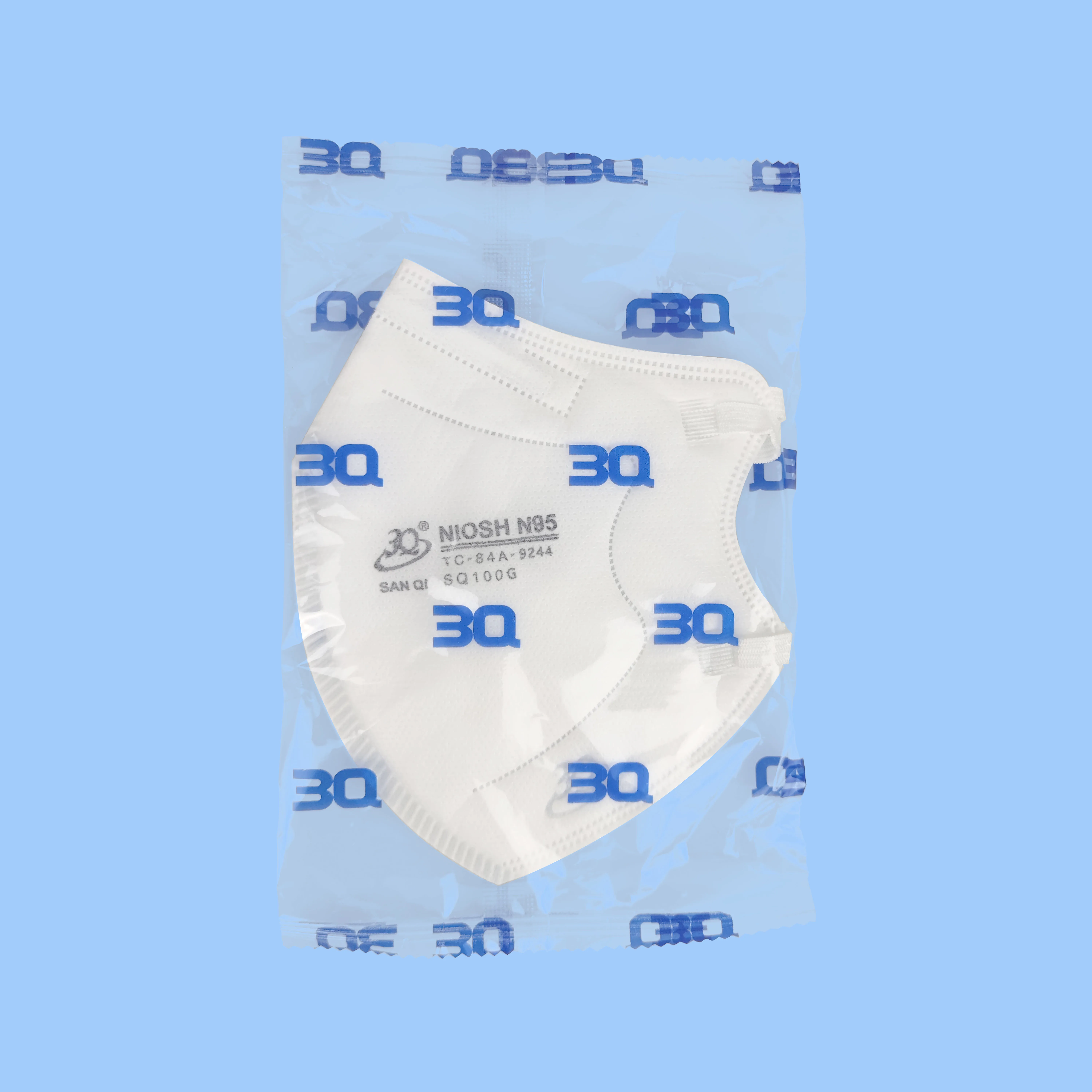 Head Band Adjustable Folded Sanqi 3Q 100G 5 Ply NIOSH Approved Wholesale Price Facemask Disposable N95 Particulate Respirator