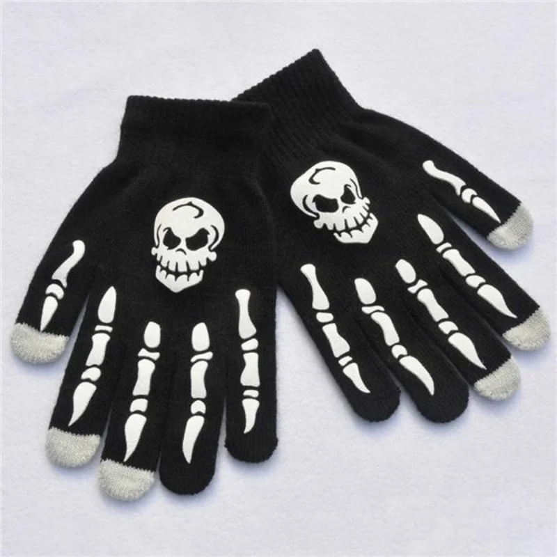 Halloween Horror Claw Skull Bone Skeleton Goth Anti Skid Rubber Non Slip Racing Cycling Touch Screen Sports Riding Winter Gloves