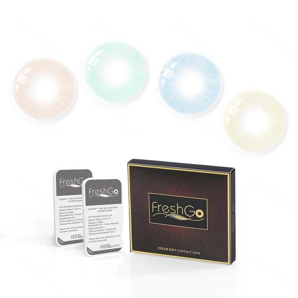  2021 Freshgo 13 Colour Yearly Lenses Green Eye Color Contact Lens Circle Prescription Soft