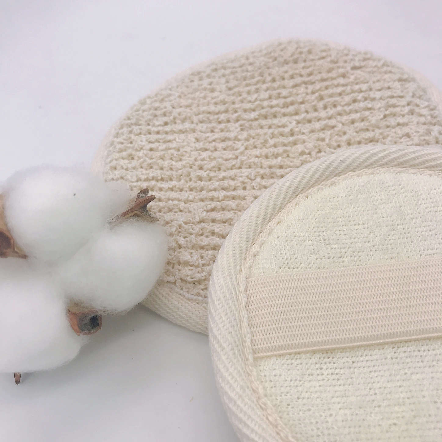 cheap round bath sponge Natural Eco Friendly hemp back body scrubber