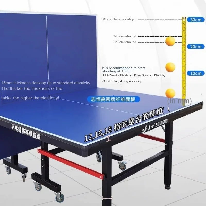 Indoor Household Standard Adult Wheel Match Foldable Mobile Table Tennis Table