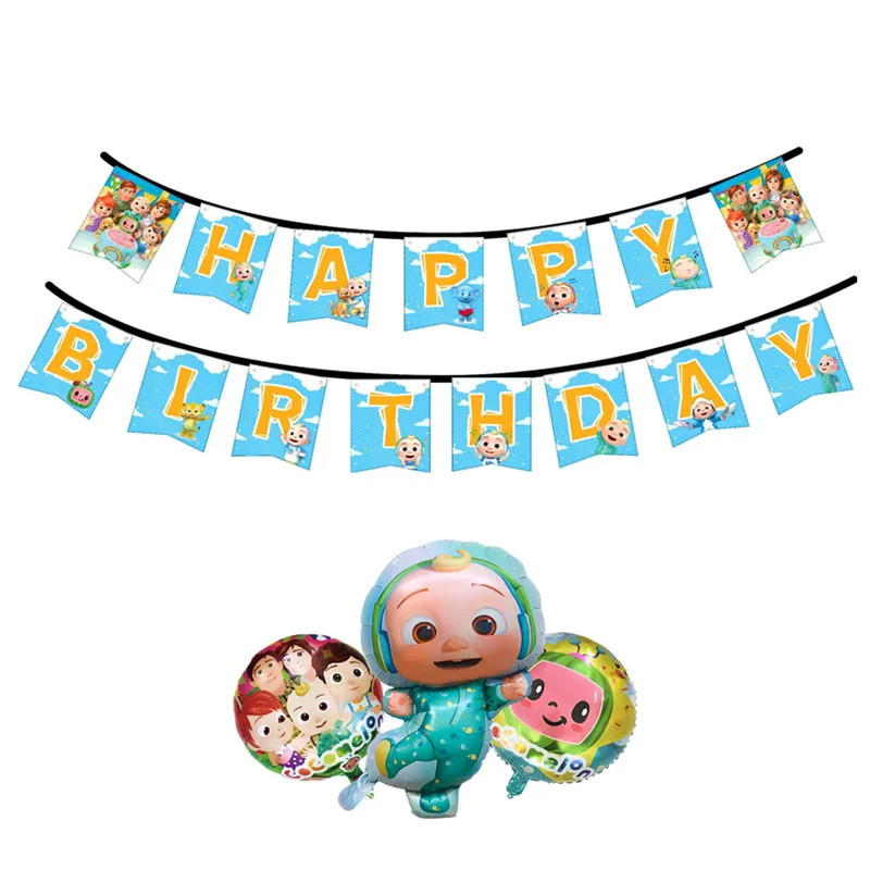 Лидер продаж, Cocomelon, товары для дня рождения, одноразовая посуда, тарелка, чашка, медная скатерть для торта