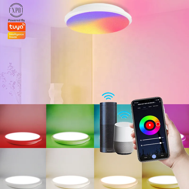 FXPOT TUYA WIFI RGB + CCT умная работа с Alexa 24 Вт потолочное освещение в помещении