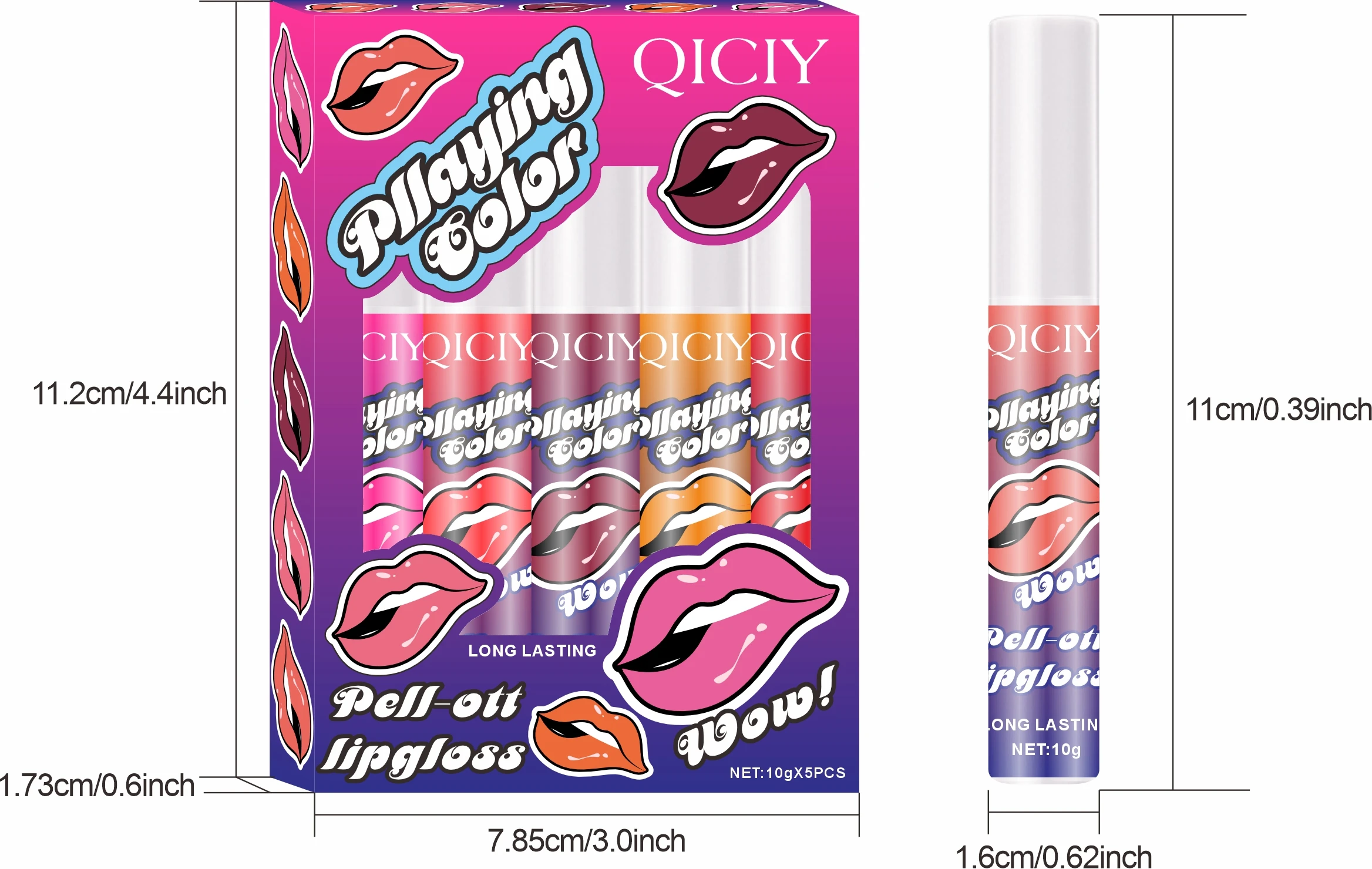 Hot sale Peel Off Lip Liner Tattoo Long Lasting Lip Stain Peel Off Liplinner blue peel off liquid lip stain tint stains gloss