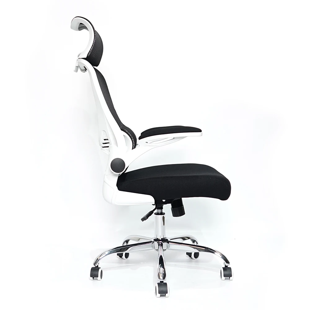 Kabel White Frame Black Mesh Flip Up Armrest Wholesale Luxury Designer Ergonomic Office Chair